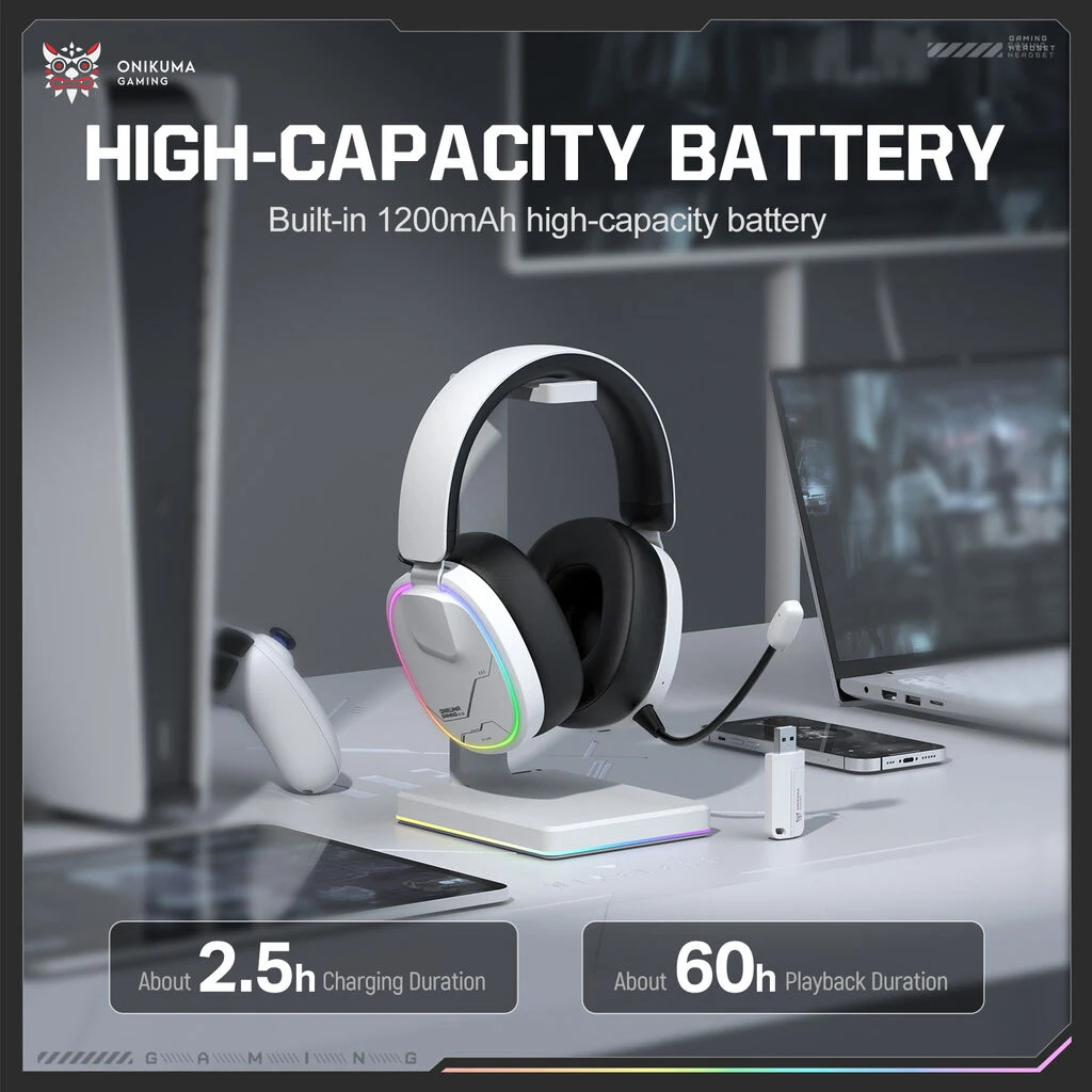 ONIKUMA GT836 White 1200mAh Battery