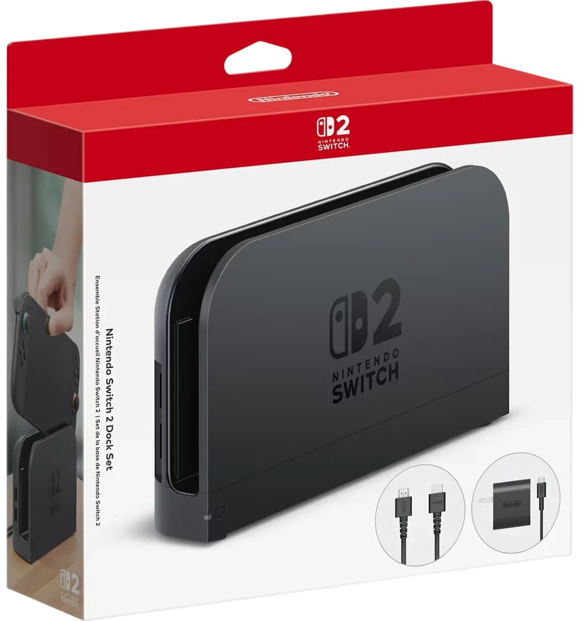 Official Nintendo Switch 2 Dock Set with included cables and AC adapter
