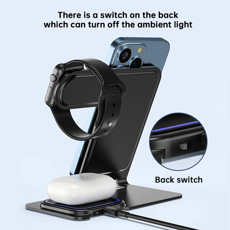 VIDVIE 3 IN 1 Wireless Charging Station