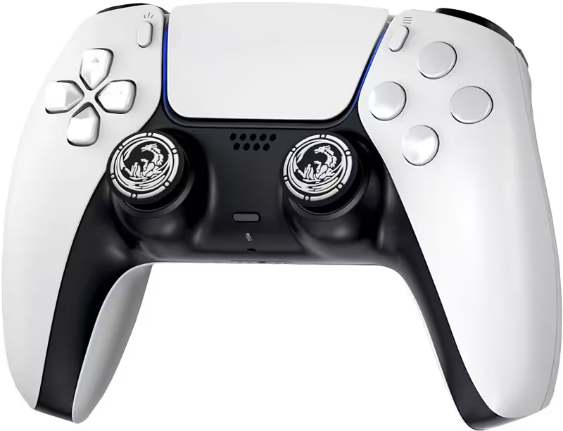 Four-piece set of black FireDrake analogue stick thumb grips