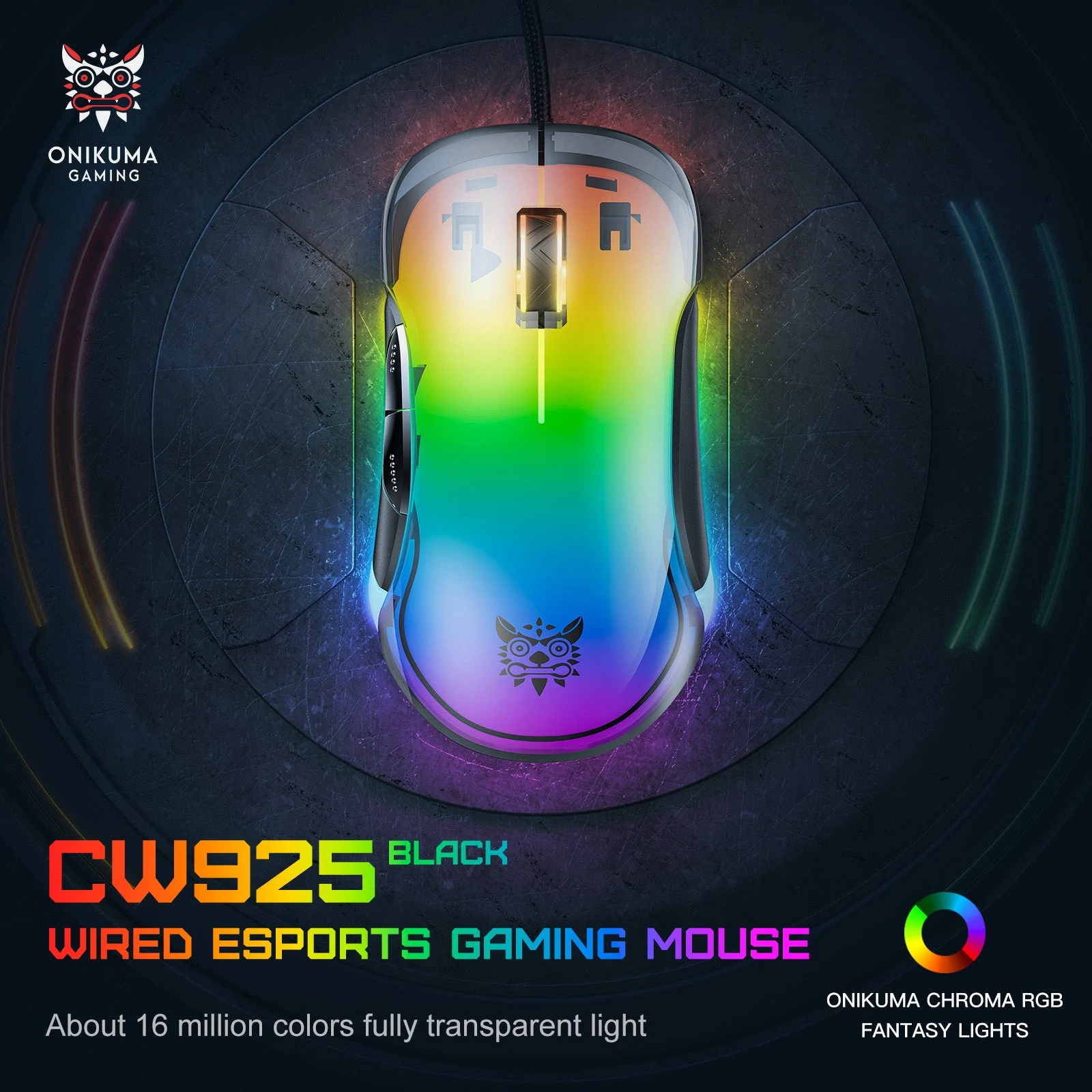 ONIKUMA CW925 RGB Wired Gaming Mouse