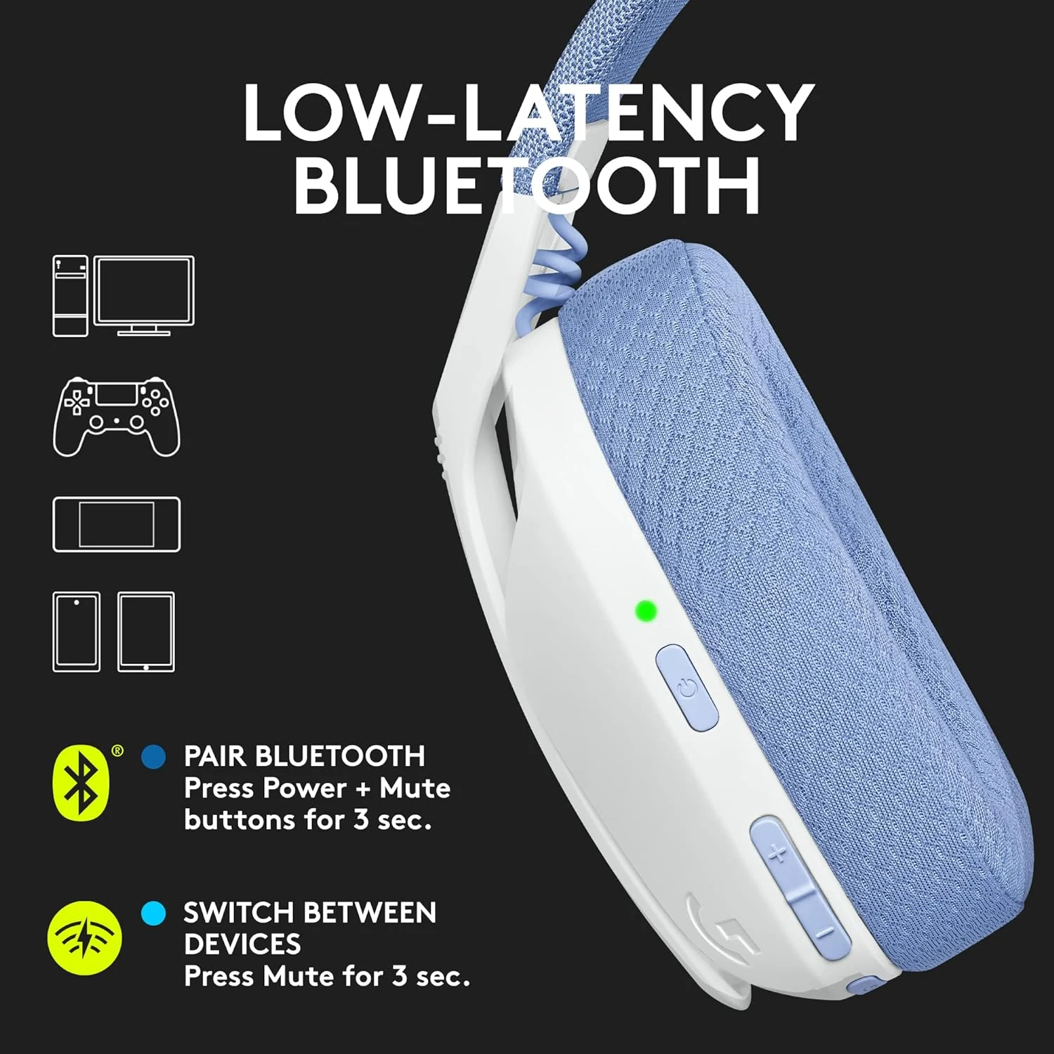 Logitech G435 Wireless Gaming Headset - White