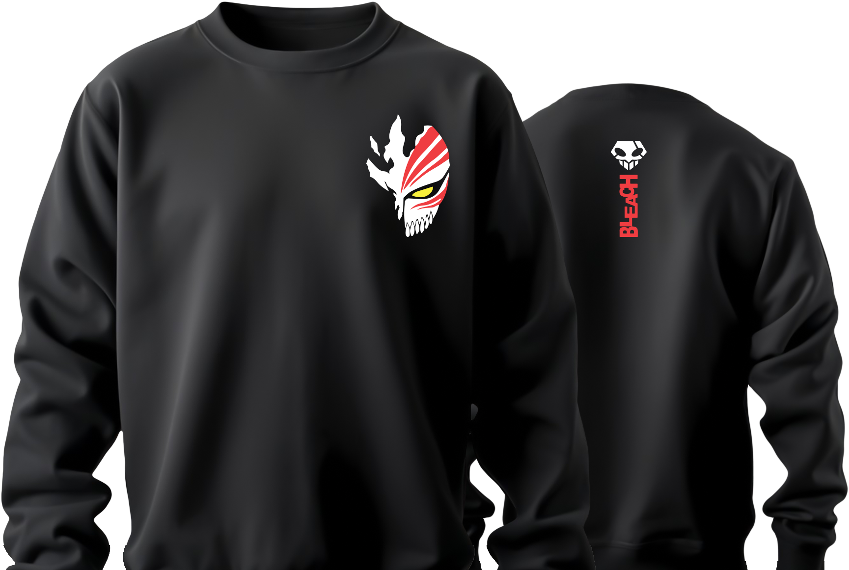 Bleach Broken Mask Sweatshirt - Front and Back View