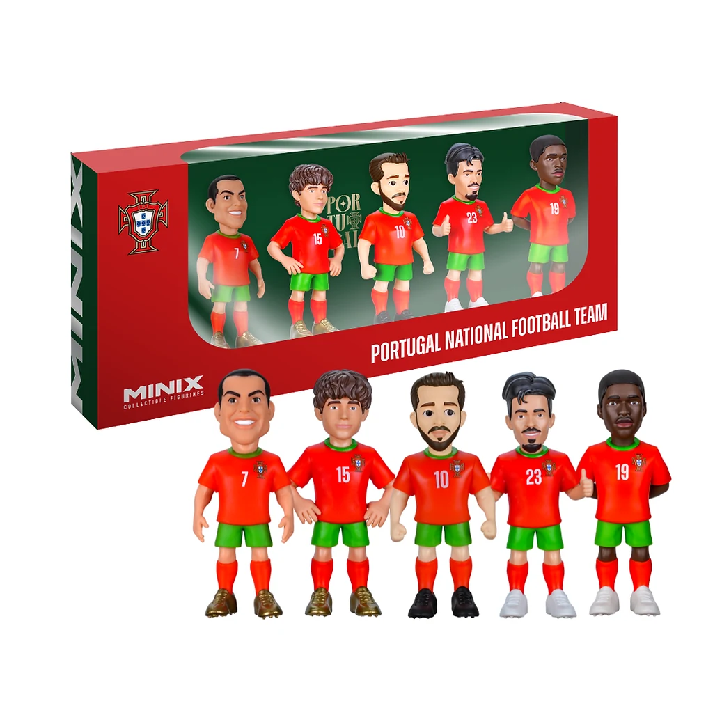 MINIX Football Stars Portugal 5-Pack Ronaldo Neves Silva Vitinha Mendes collectible figures