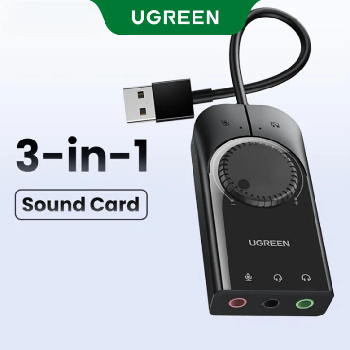 UGREEN USB Audio Adapter 3.5mm Sound Card Black