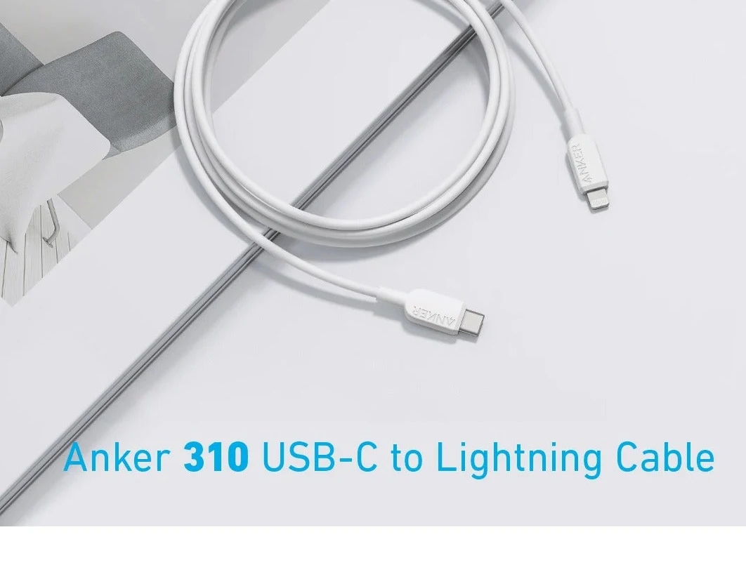 Anker 310 Type-C to Lightning Cable (3ft Braided) - White