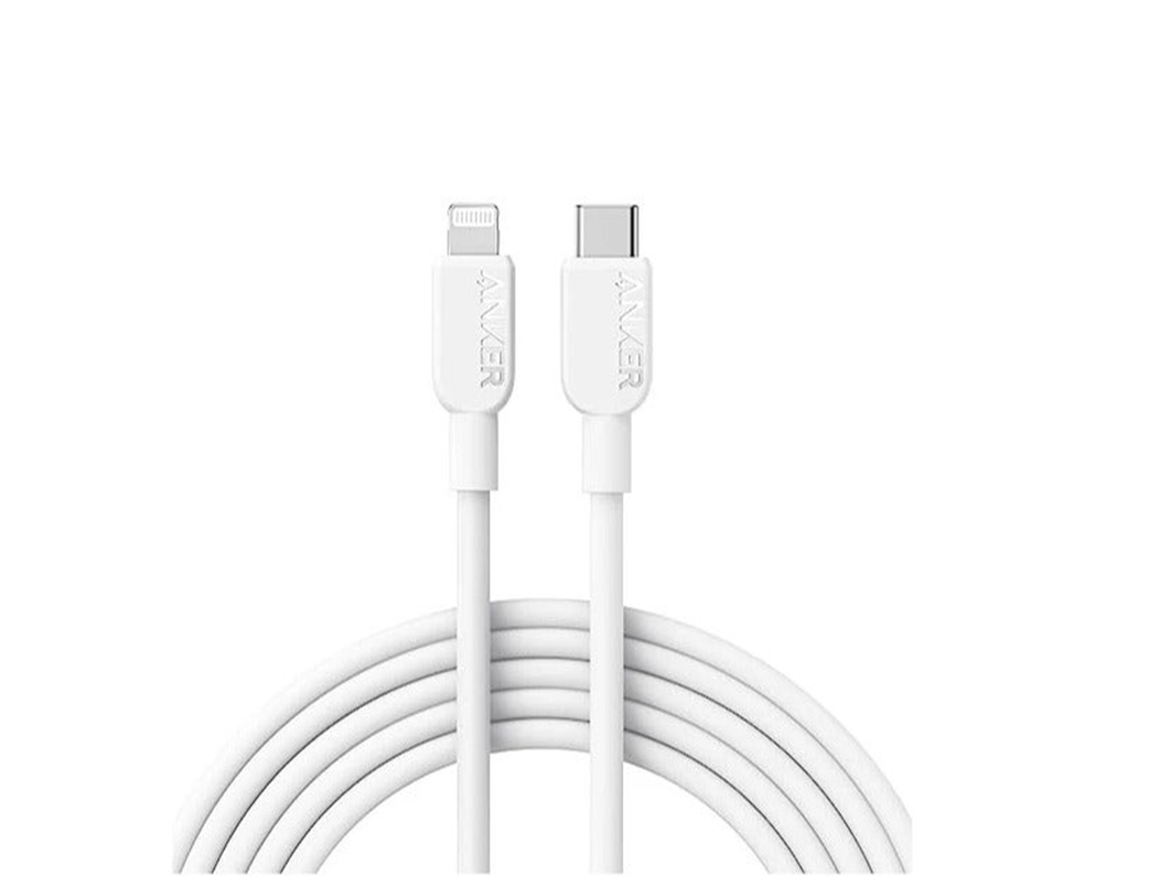 انكر كابل 310 Type-C to Lightning - مضفر بطول 3 أقدام - أبيض