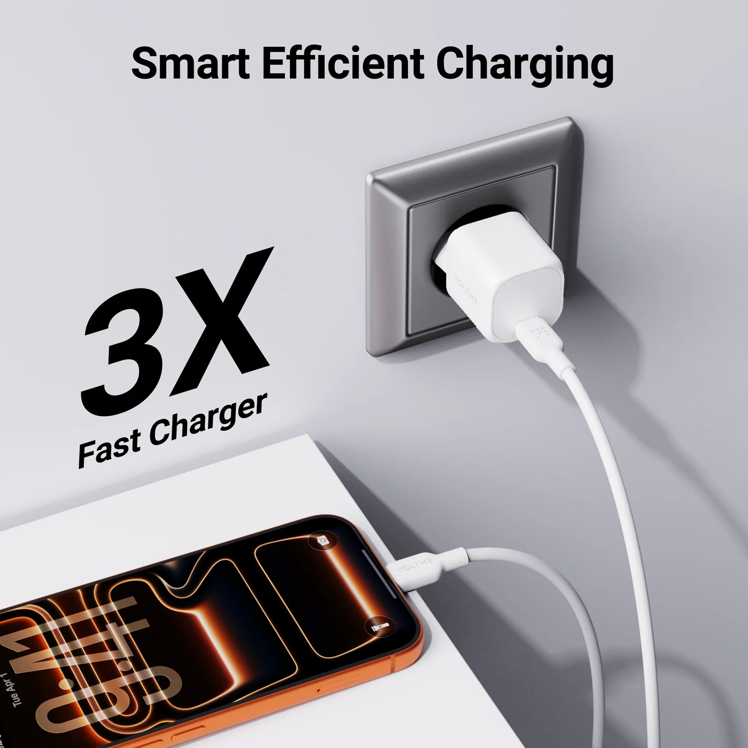 فولتمي ريفو 30W لايت C شاحن جداري GaN - أبيض