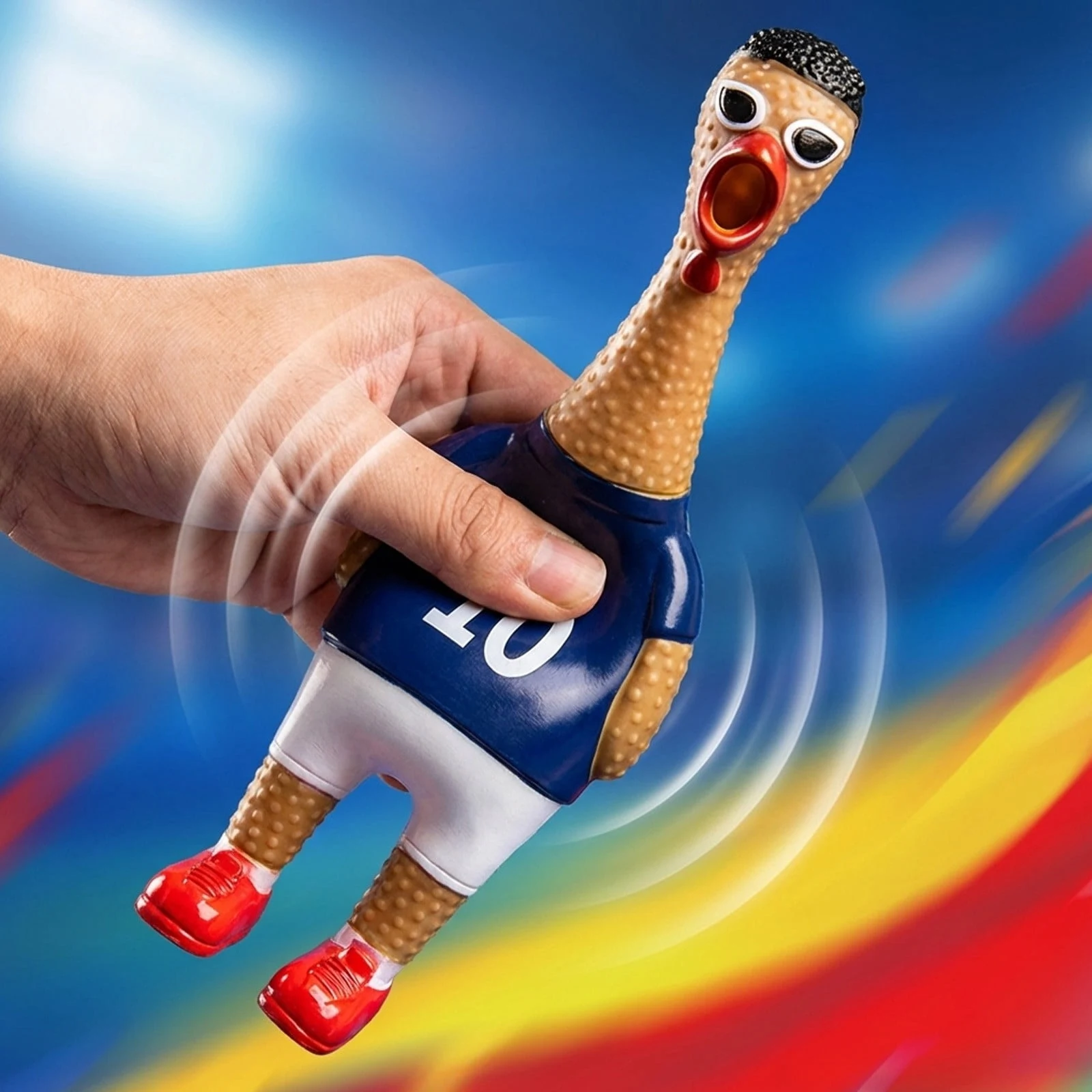 Screaming Chicken Squeeze Toy Mbappé Football Edition