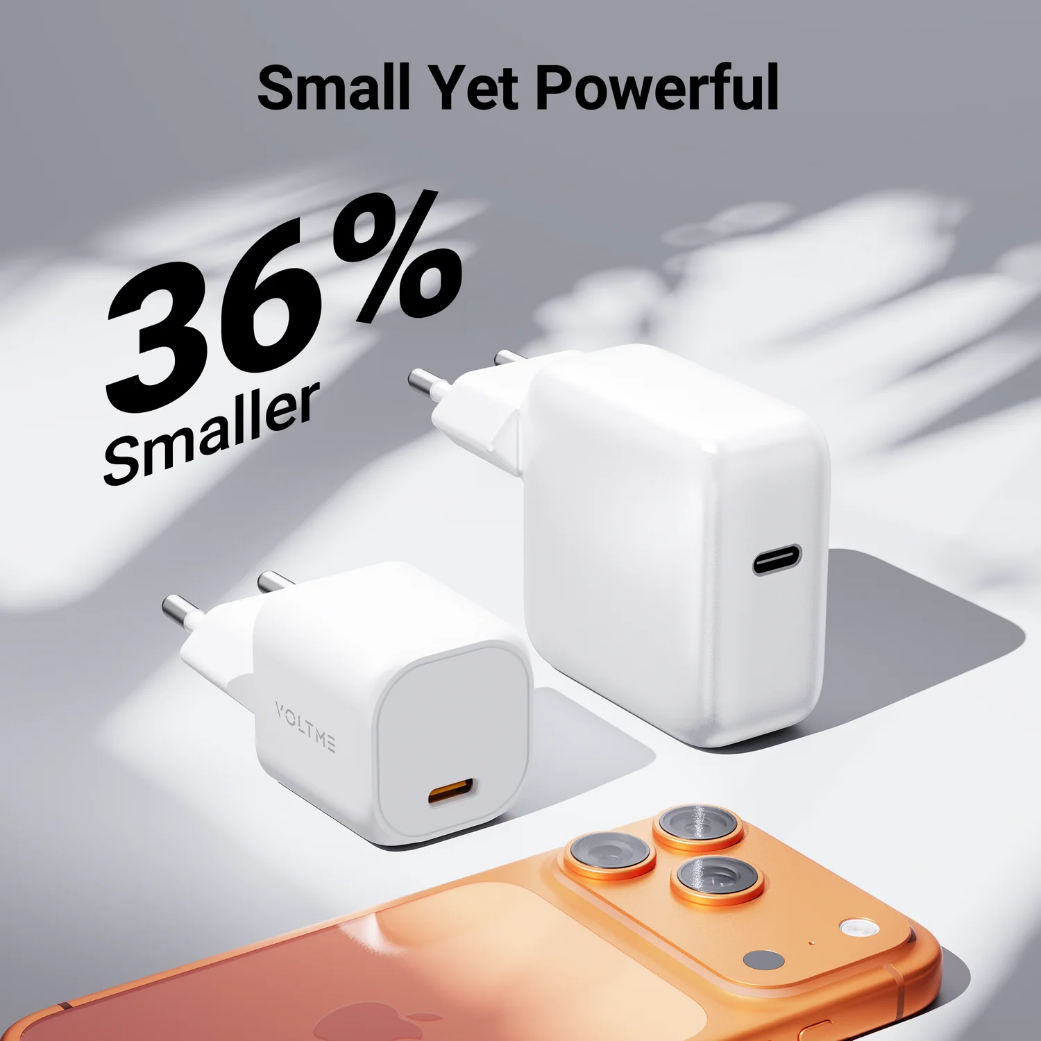 فولتمي ريفو 30W لايت C شاحن جداري GaN - أبيض
