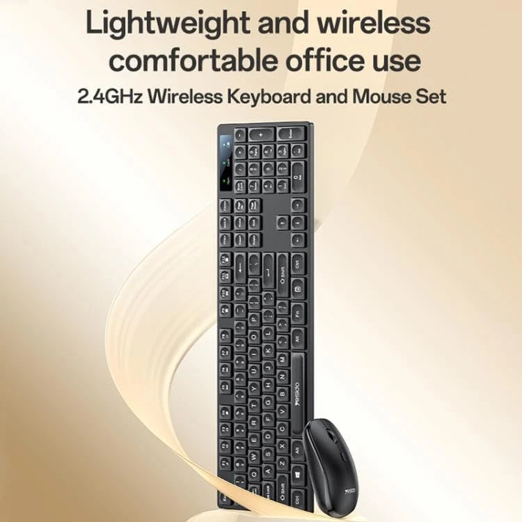 Yesido KB42 2.4G Wireless Keyboard Mouse Set Arabic - Black