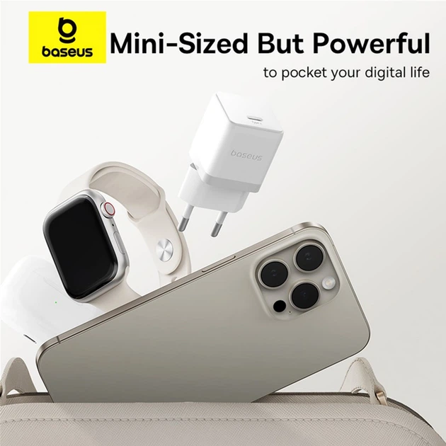 Baseus Palm Fast Charger 1C 20W EU - Moon White