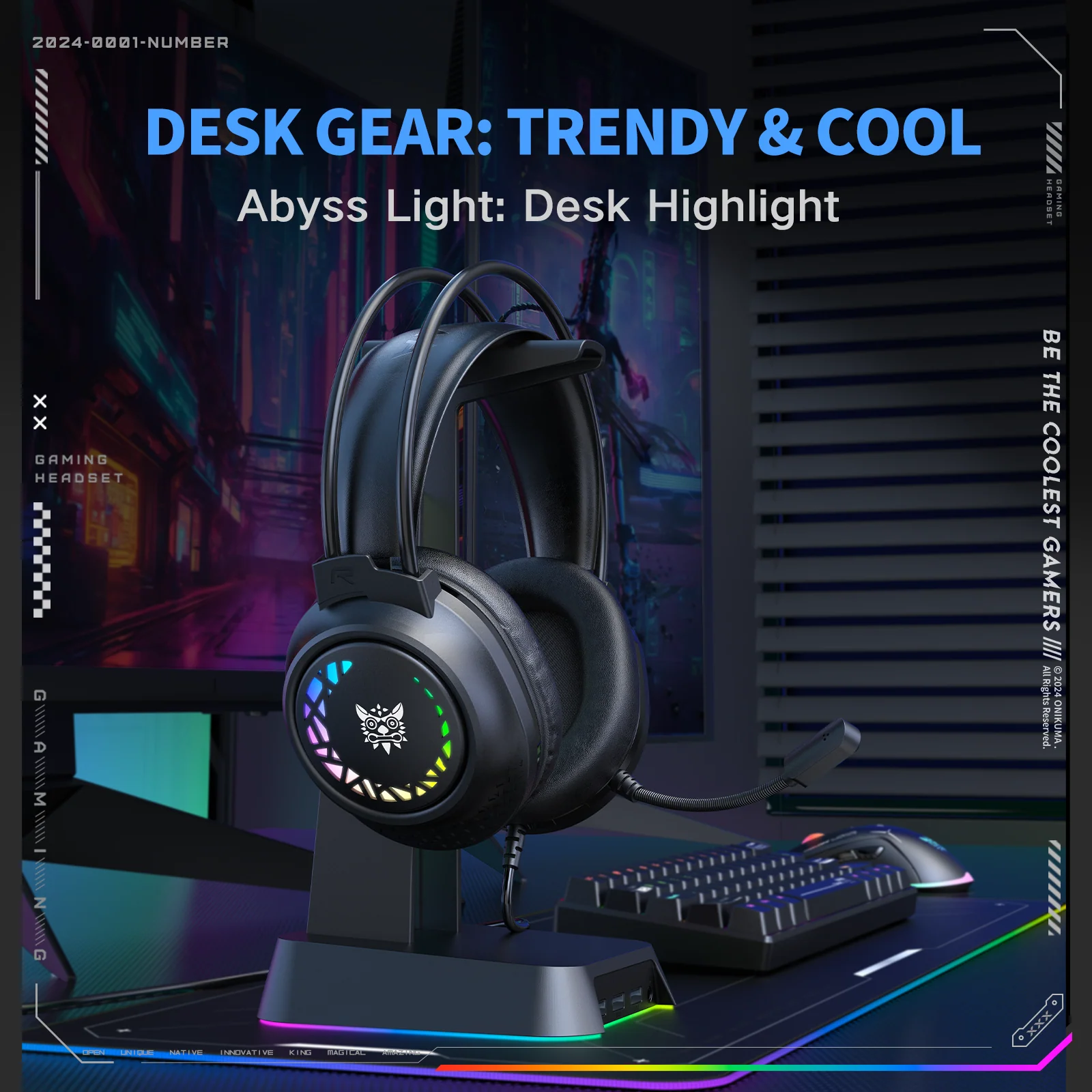 ONIKUMA X92 RGB Wired Gaming Headset - Black