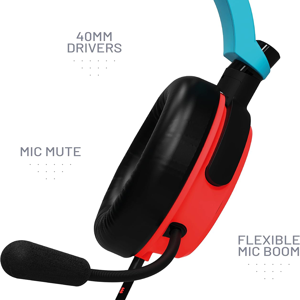 STEALTH C6-100 Wired Gaming headset -Neon Blue & Red