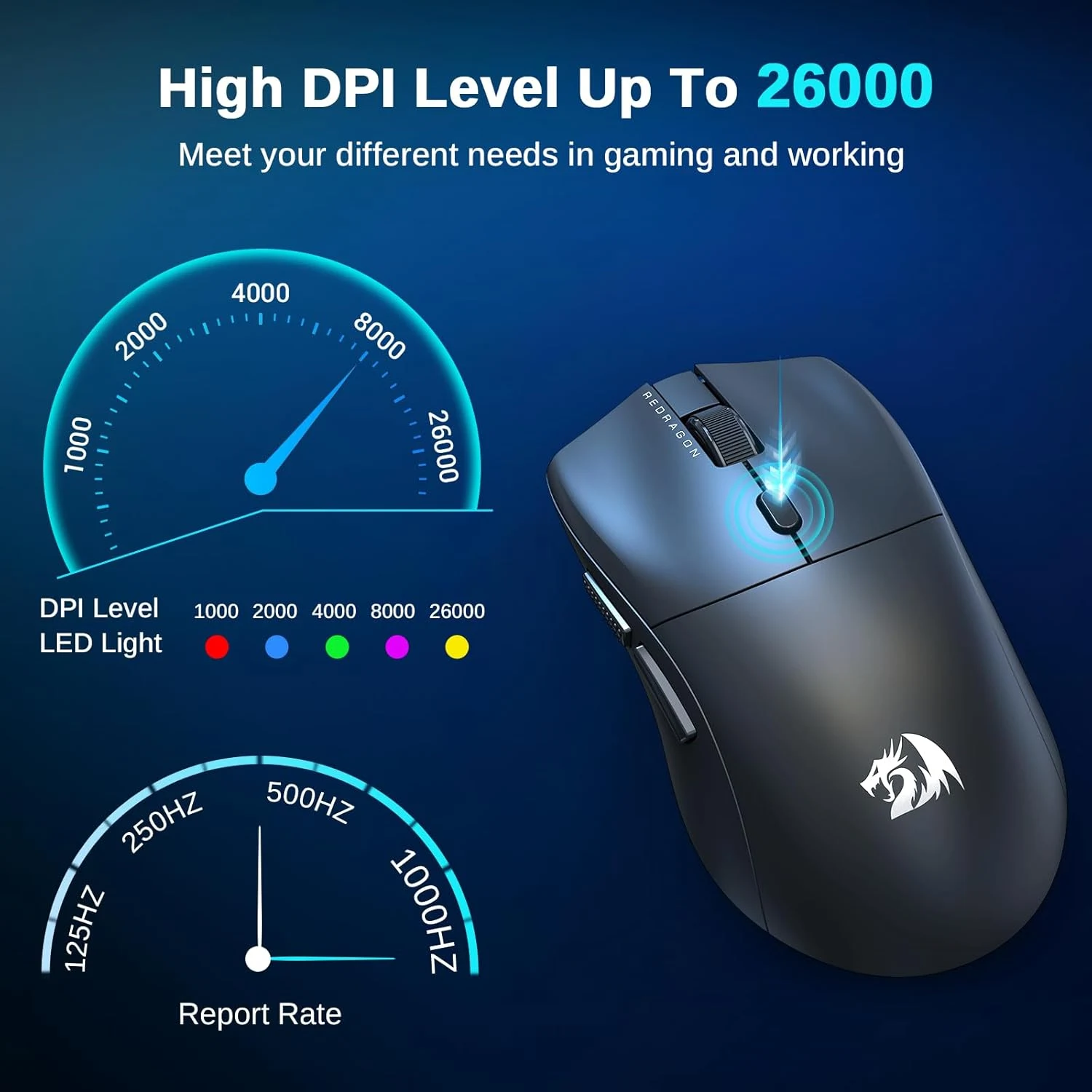 Redragon M815 PRO RGB Tri mode Gaming Mouse - Black