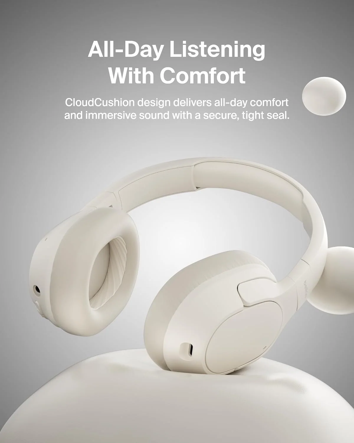 Belkin Soundform Isolate Noise Cancelling Headphones - Sand