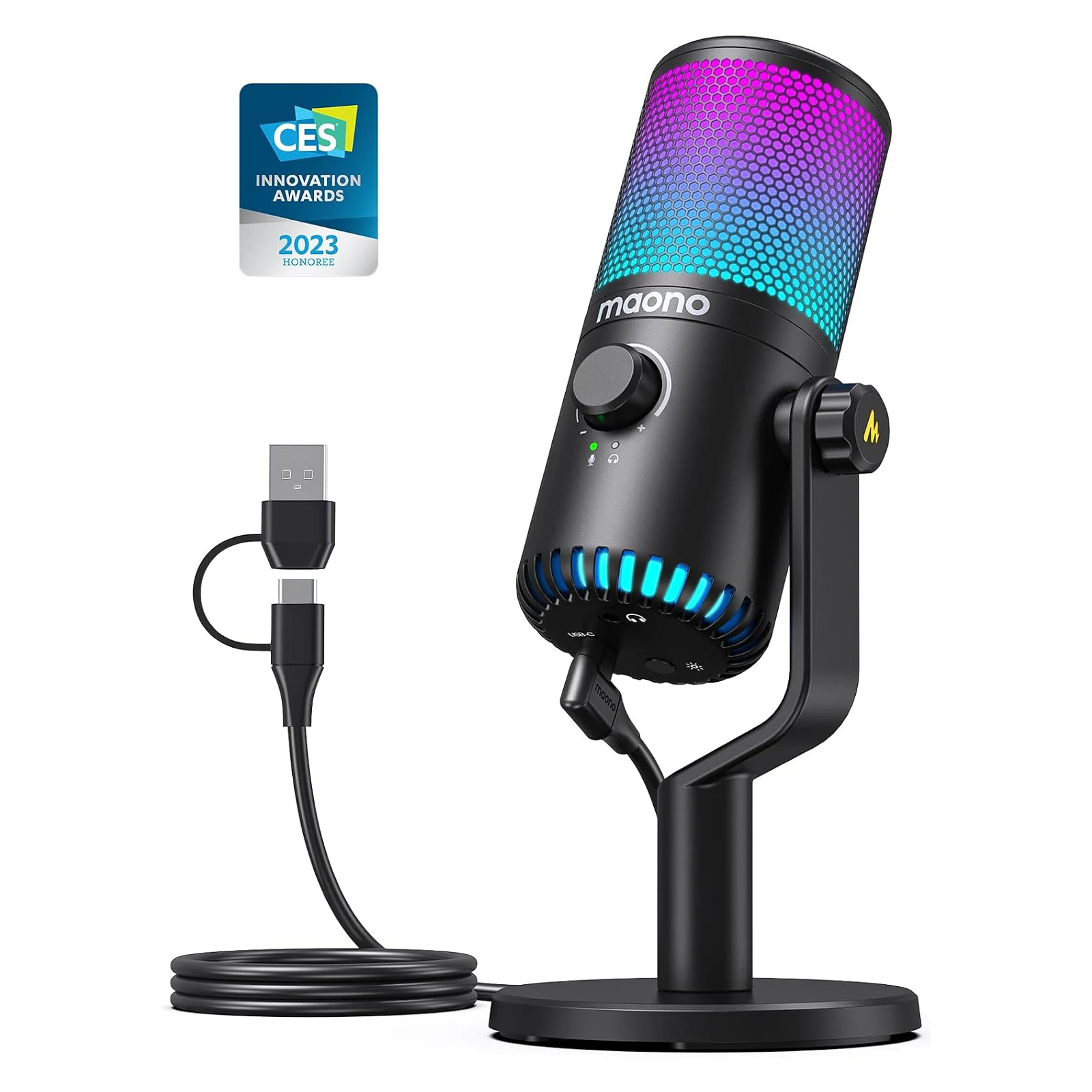 ميكروفون ماونو DM30 RGB USB للجيمنج أسود