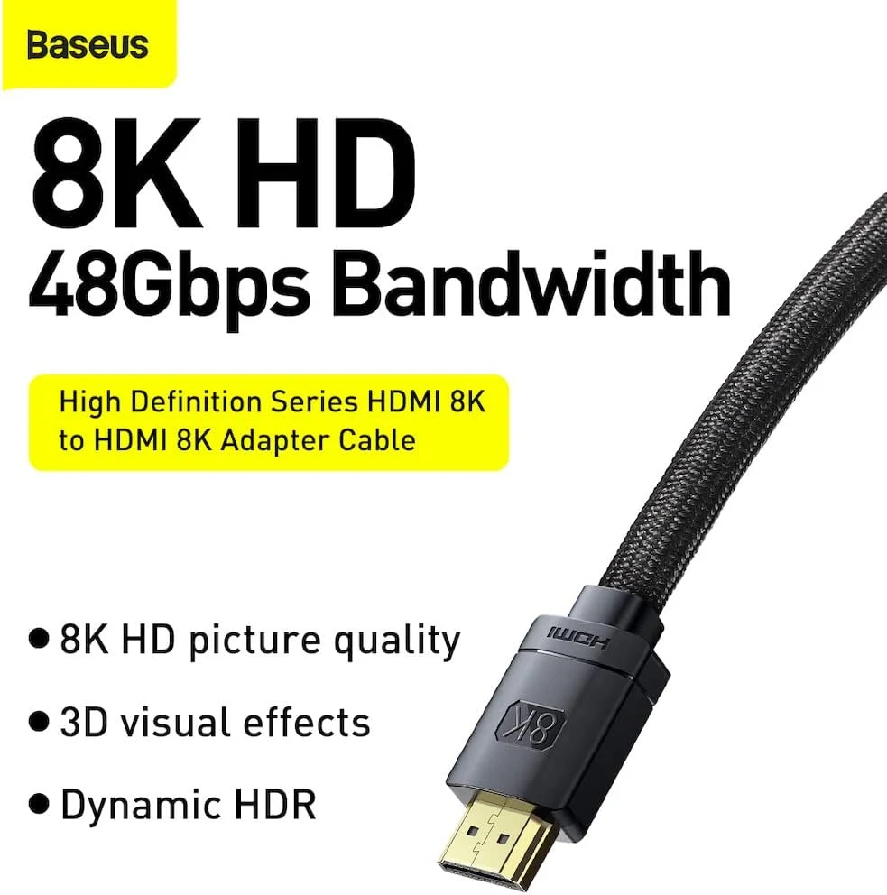 Baseus HDMI 2.1 8K Cable – 3m - Black