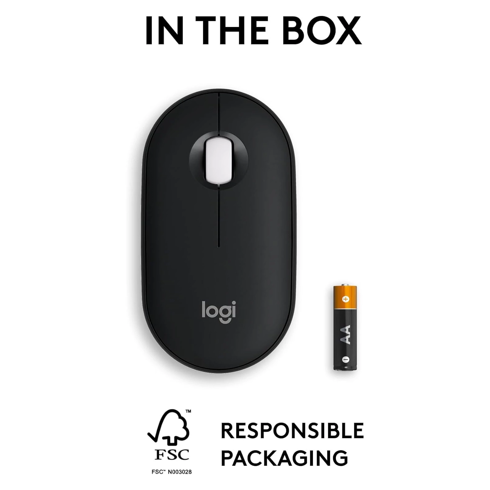 Logitech Pebble Mouse 2 M350s Slim Wireless Mouse - Tonal Graphite