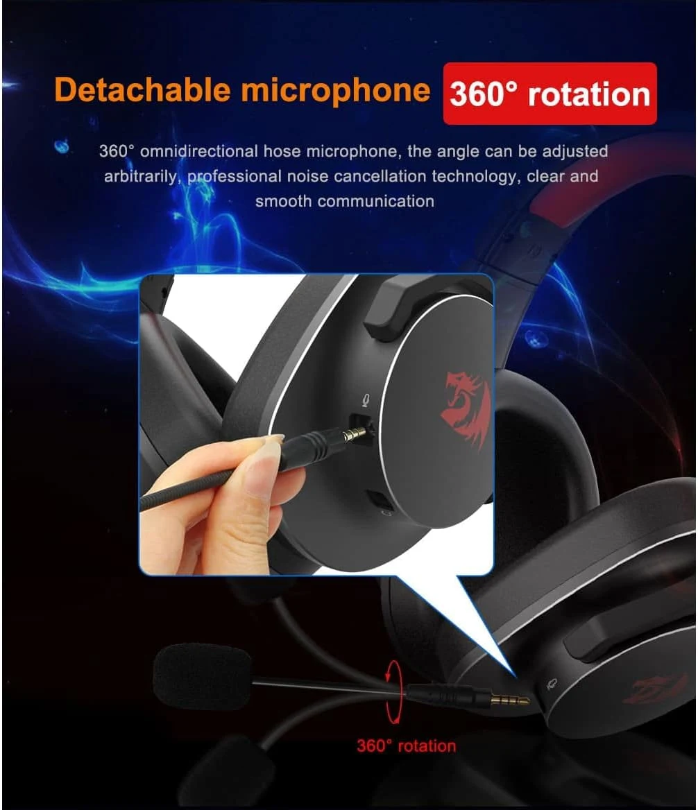 Redragon H720 Europe Type C - Gaming headset - Black
