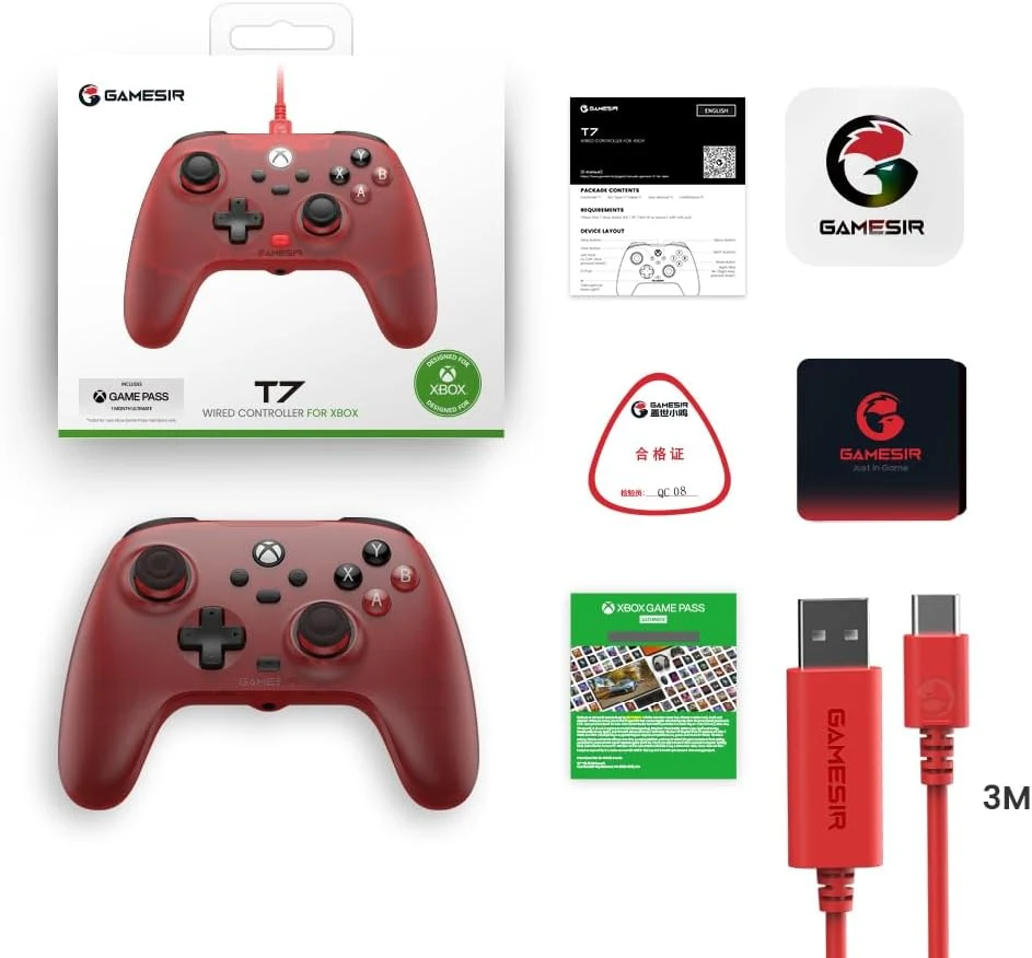 GameSir T7 Red wired gaming controller