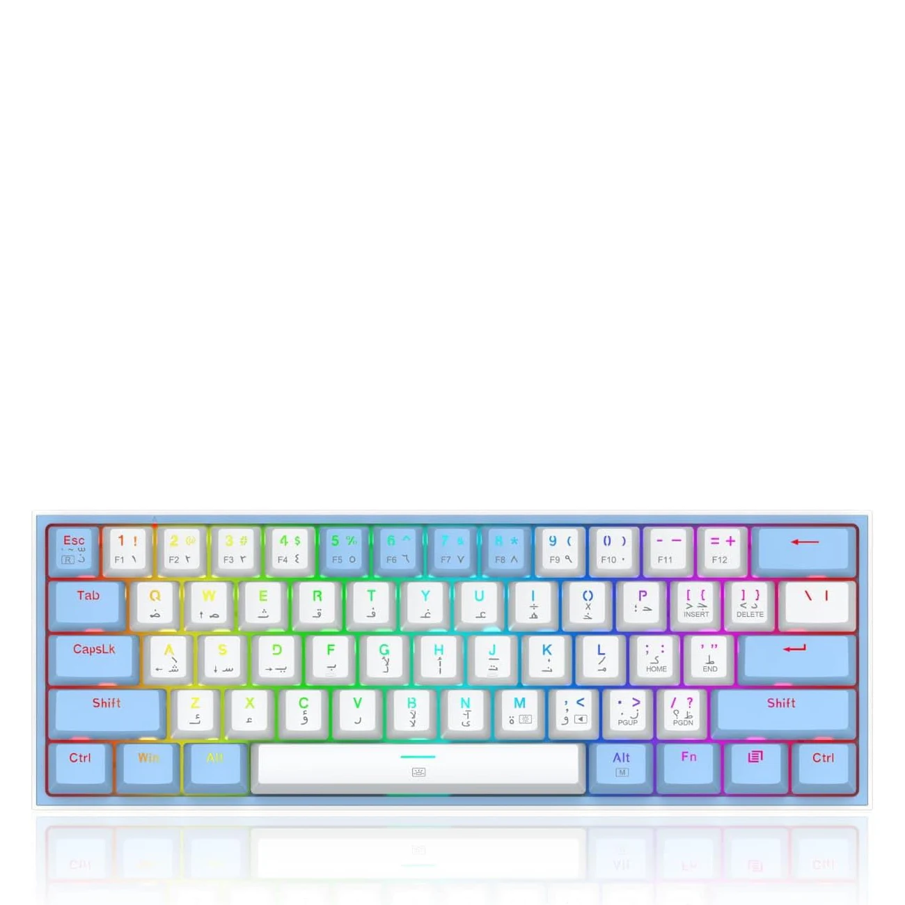 Redragon K617 Fizz Wired Mechanical RGB Gaming Keyboard - White/blue