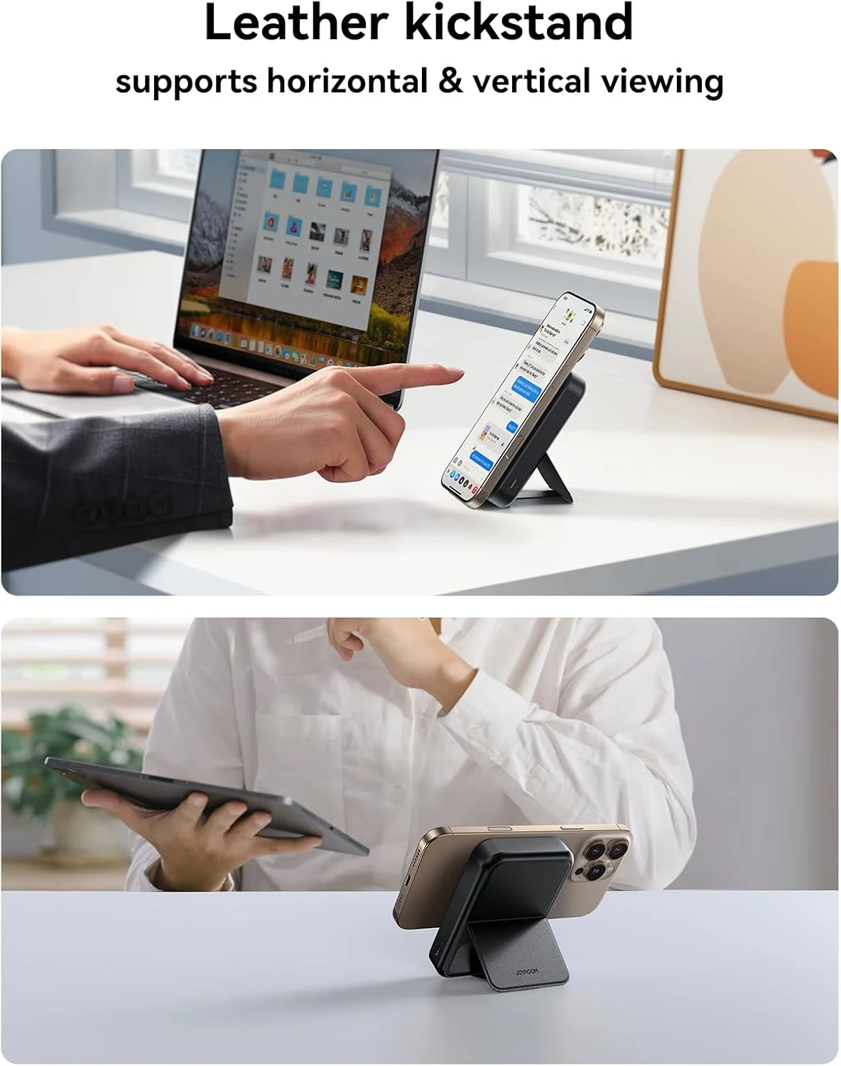 Magnetic hold and kickstand
