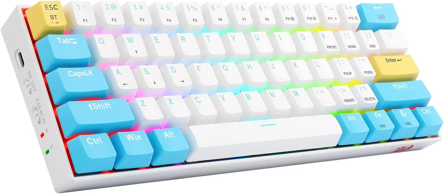 Redragon K530 Pro Draconic 60% Wireless Mechanical Gaming Keyboard White switch - White/Blue