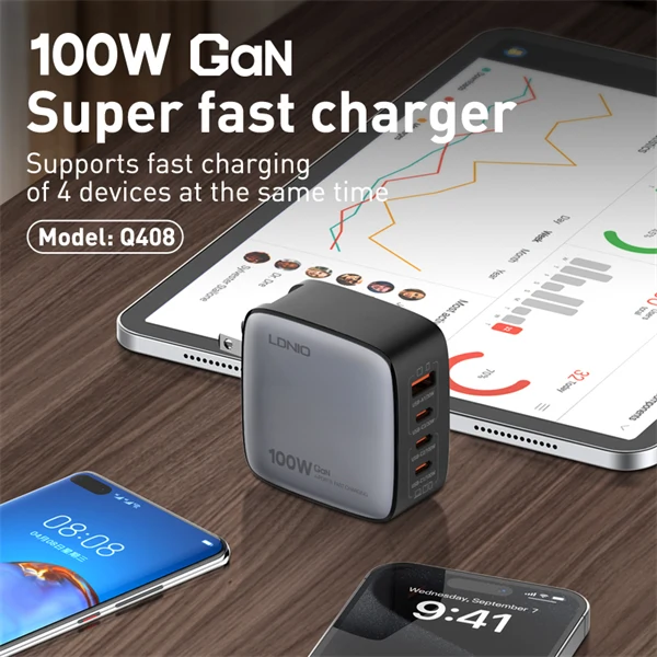 LDNIO Q408 Supper Fast Charger GaN 100W