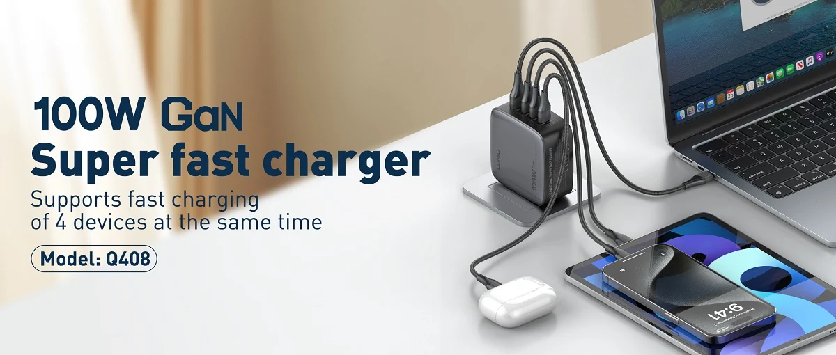 LDNIO Q408 Supper Fast Charger GaN 100W