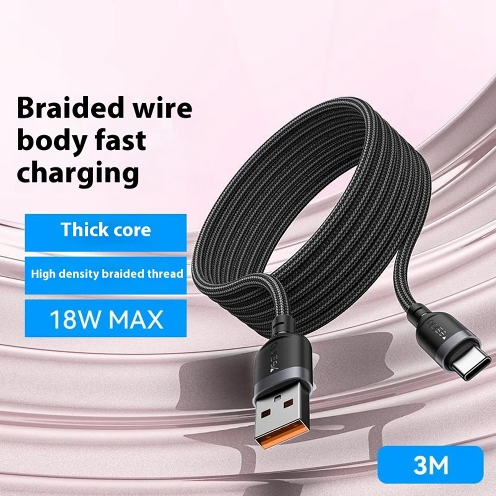 يسيدو CA134C كابل USB إلى تايب-سي 3A للشحن السريع ونقل البيانات - 3 متر