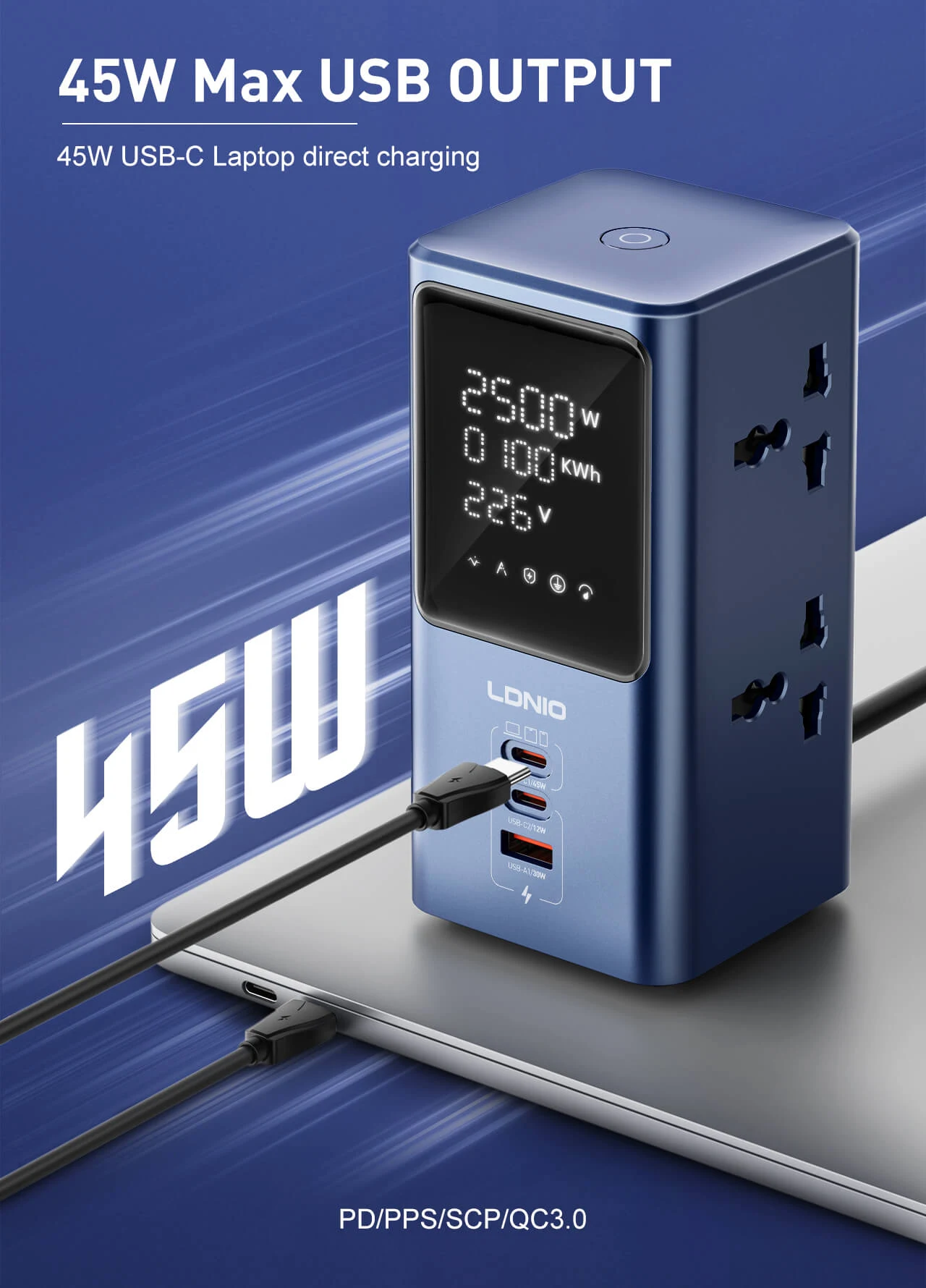 LDNIO SC2 45W USB-C Fast Charging