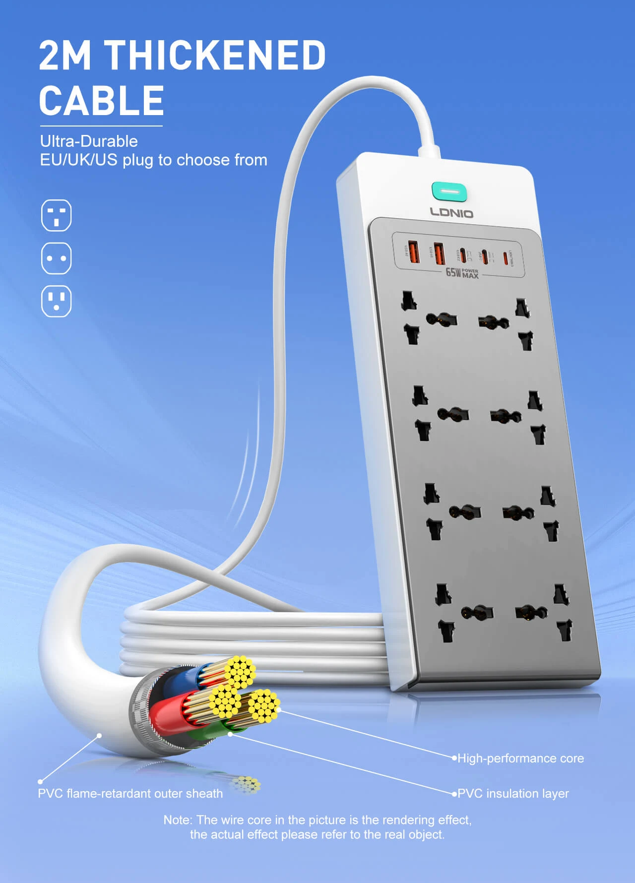 LDNIO SC4 2 Meter Thickened Cable