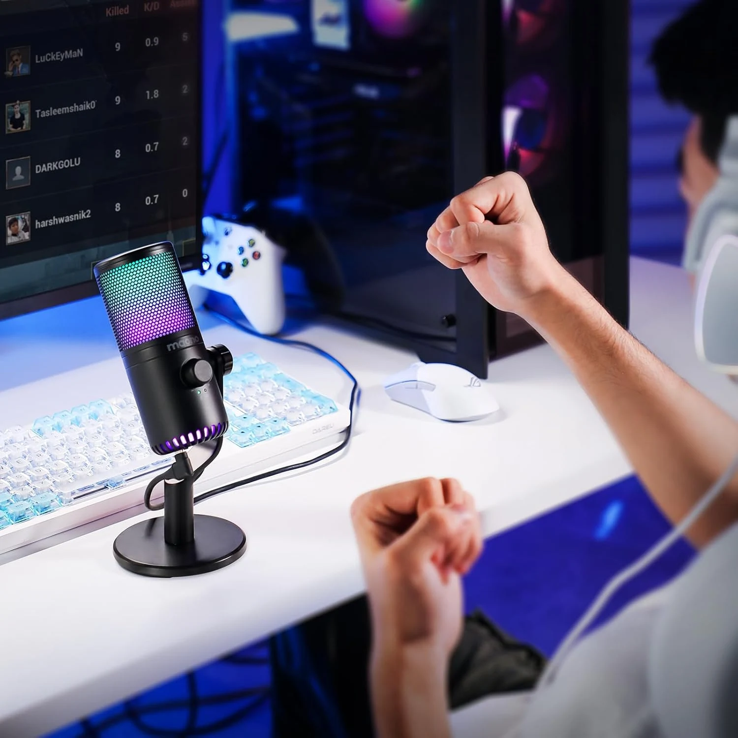 ميكروفون ماونو DM30 RGB USB للجيمنج أسود