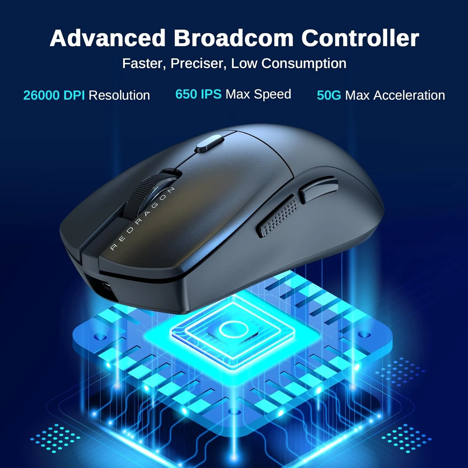 Redragon M815 PRO RGB Tri mode Gaming Mouse - Black