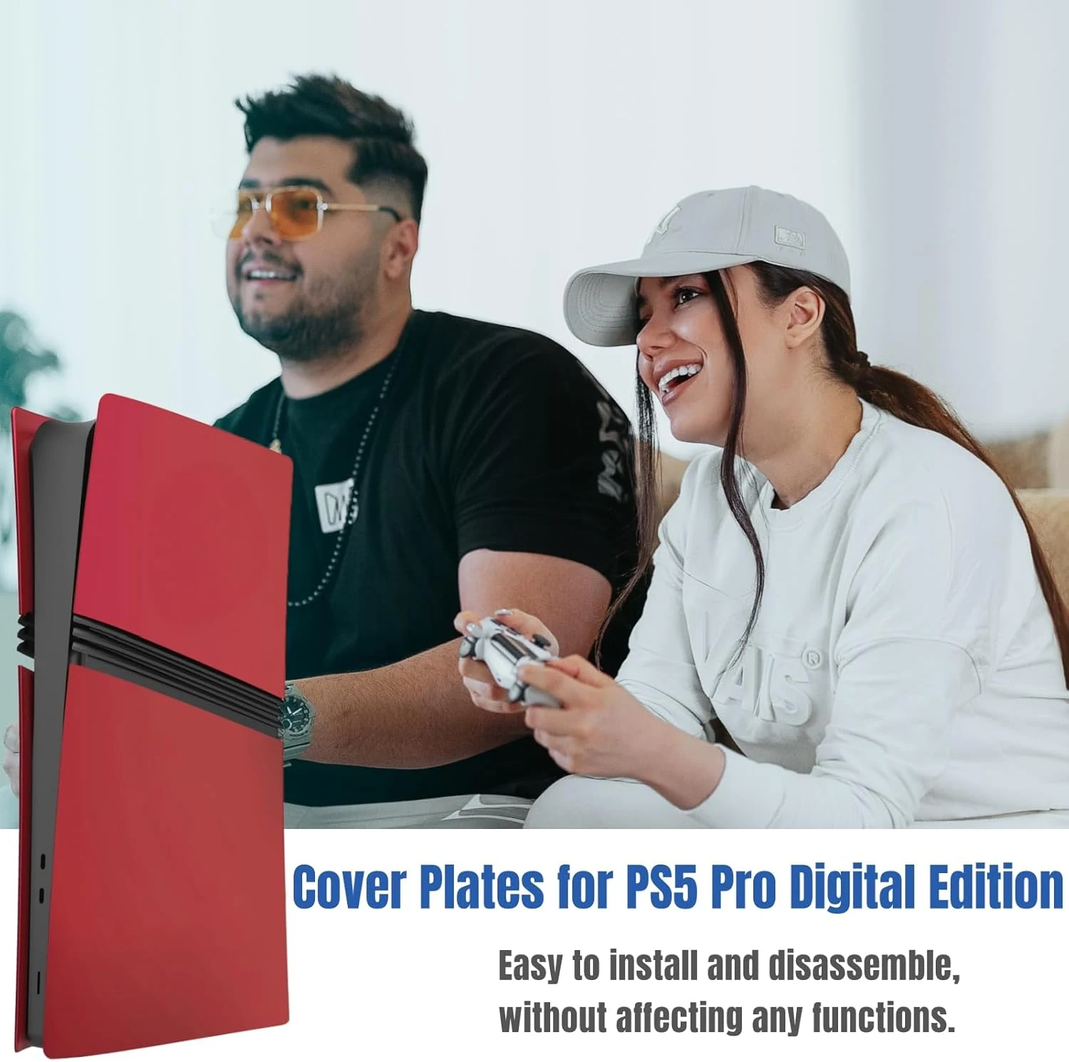 PS5 Pro Digital red replacement plate close-up