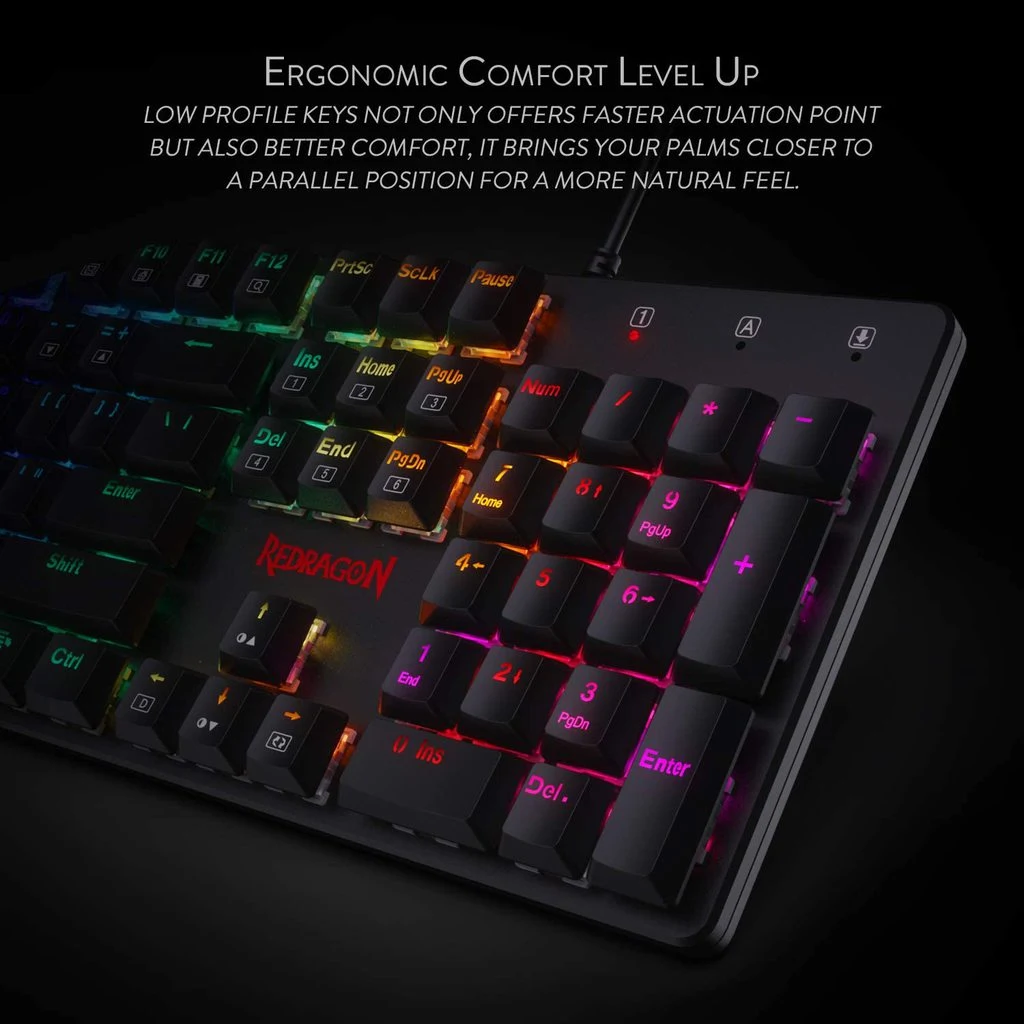 Redragon K589 Shrapnel Pro Low Profile Mechanical Wired RGB Gaming Keyboard