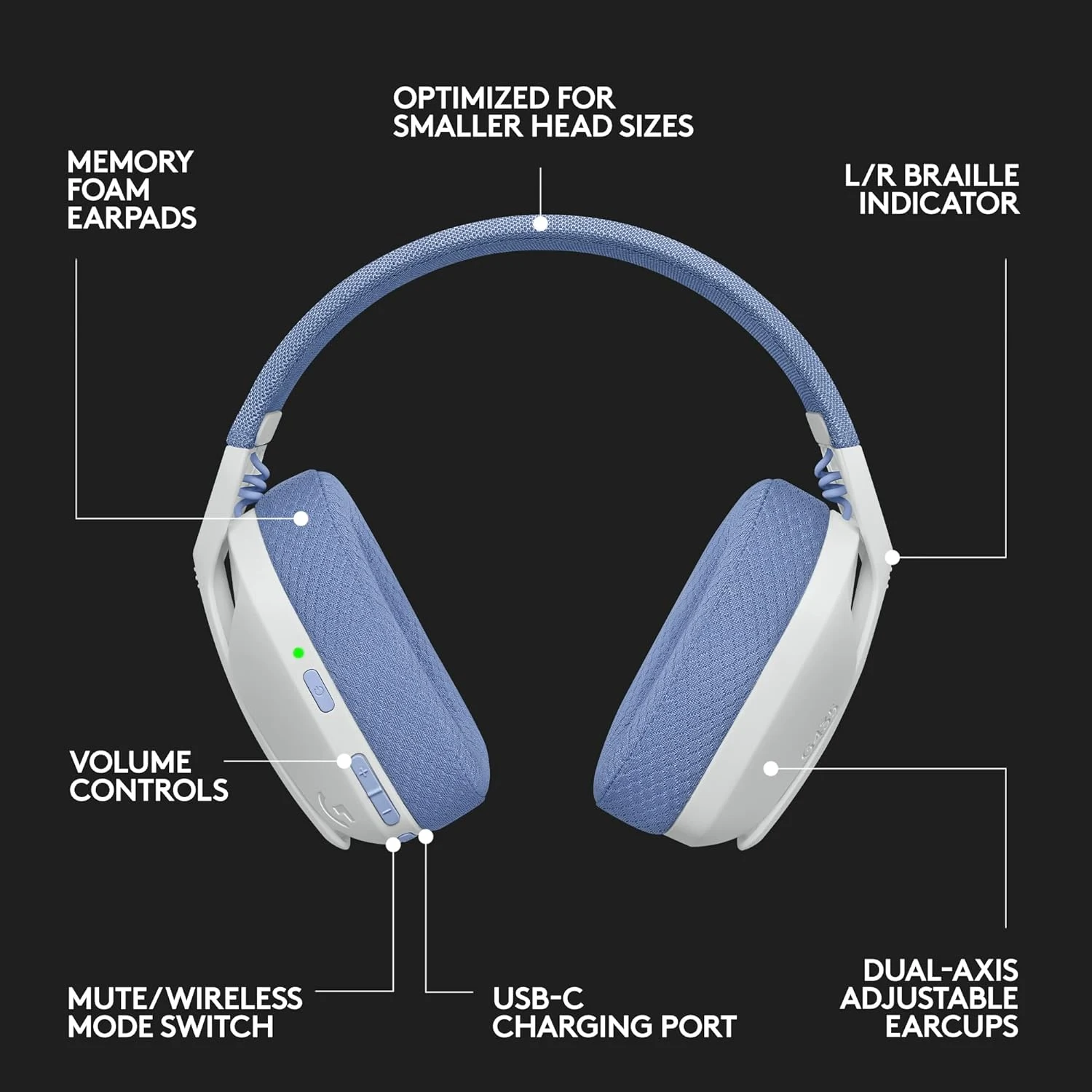 Logitech G435 Wireless Gaming Headset - White