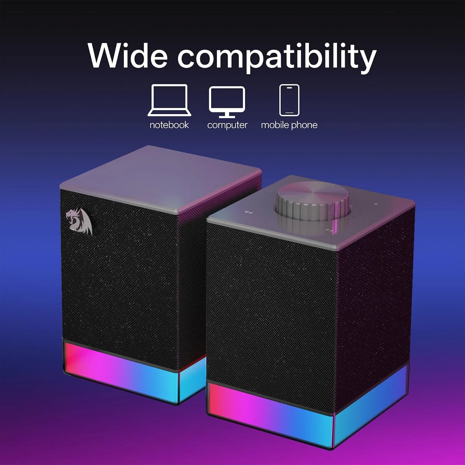 Redragon GS517 Glyph Wireless RGB Stereo PC Gaming Speaker