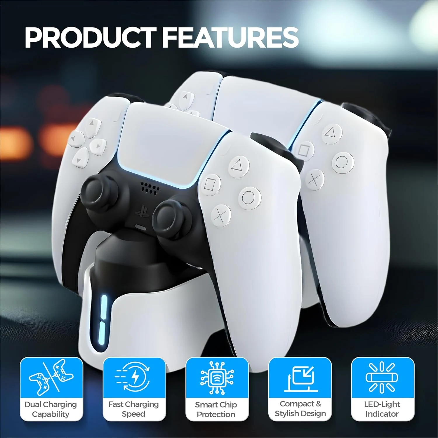 DOBE Dual Charging Stand LED White Display