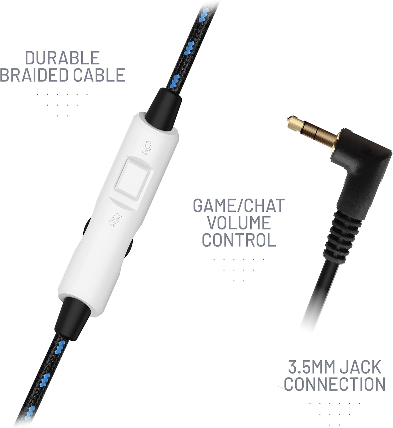 STEALTH C6-100 Wired Gaming headset - White & Blue Over Ear