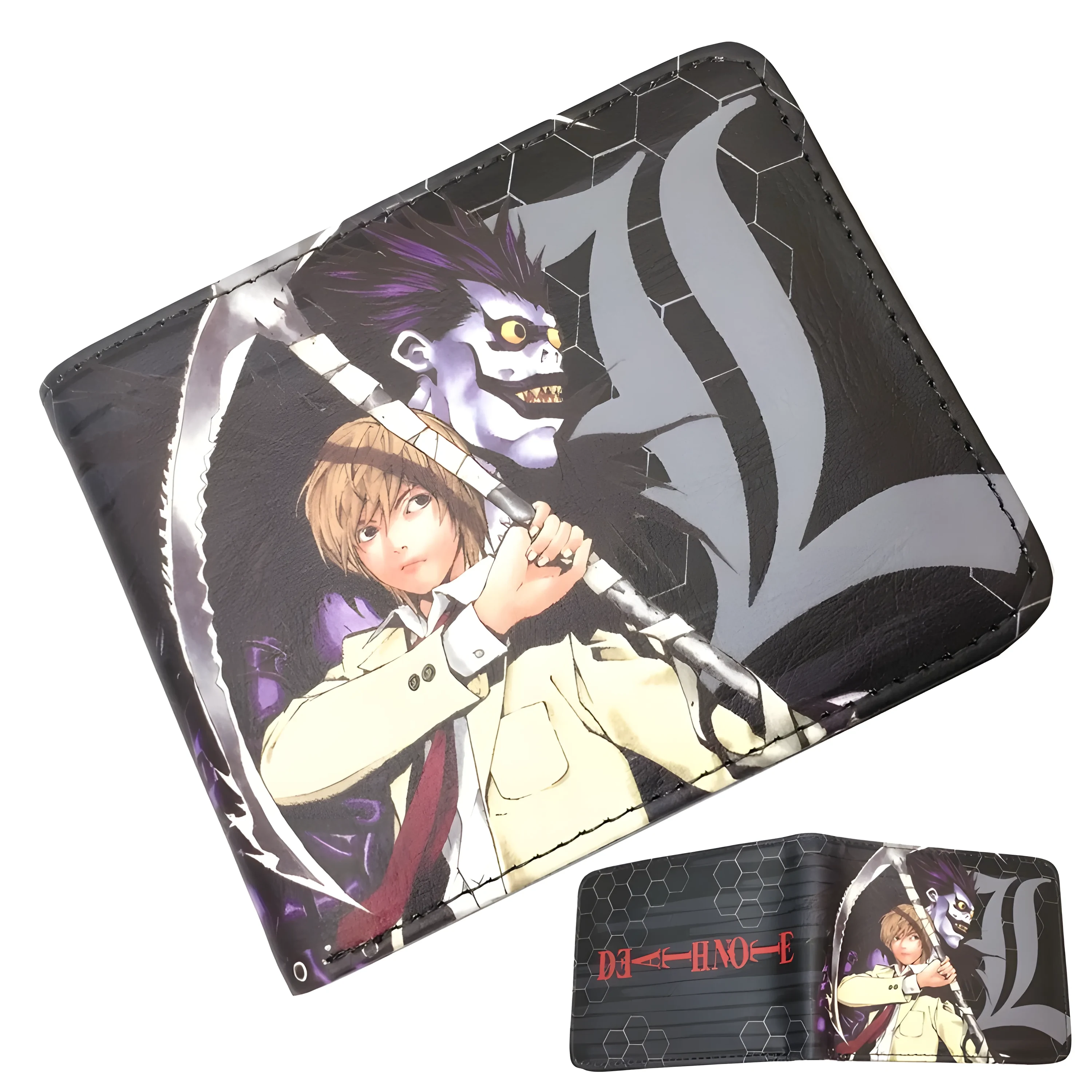 Death Note Light and Ryuk Bi-Fold Wallet Black
