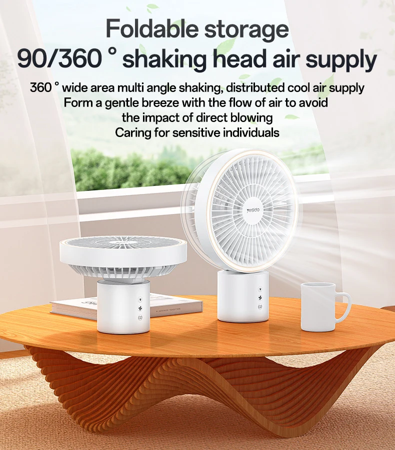 90/360 oscillation & foldable design