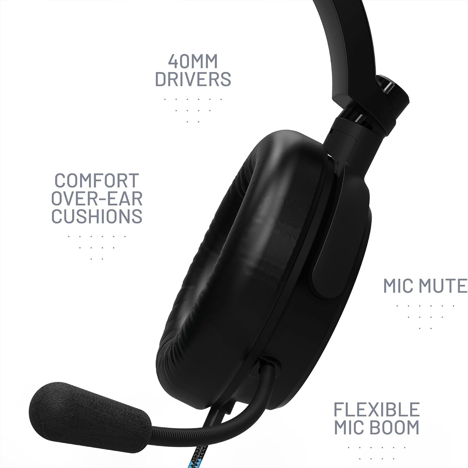 STEALTH C6-100 Wired Gaming headset - Black & Blue Over Ear
