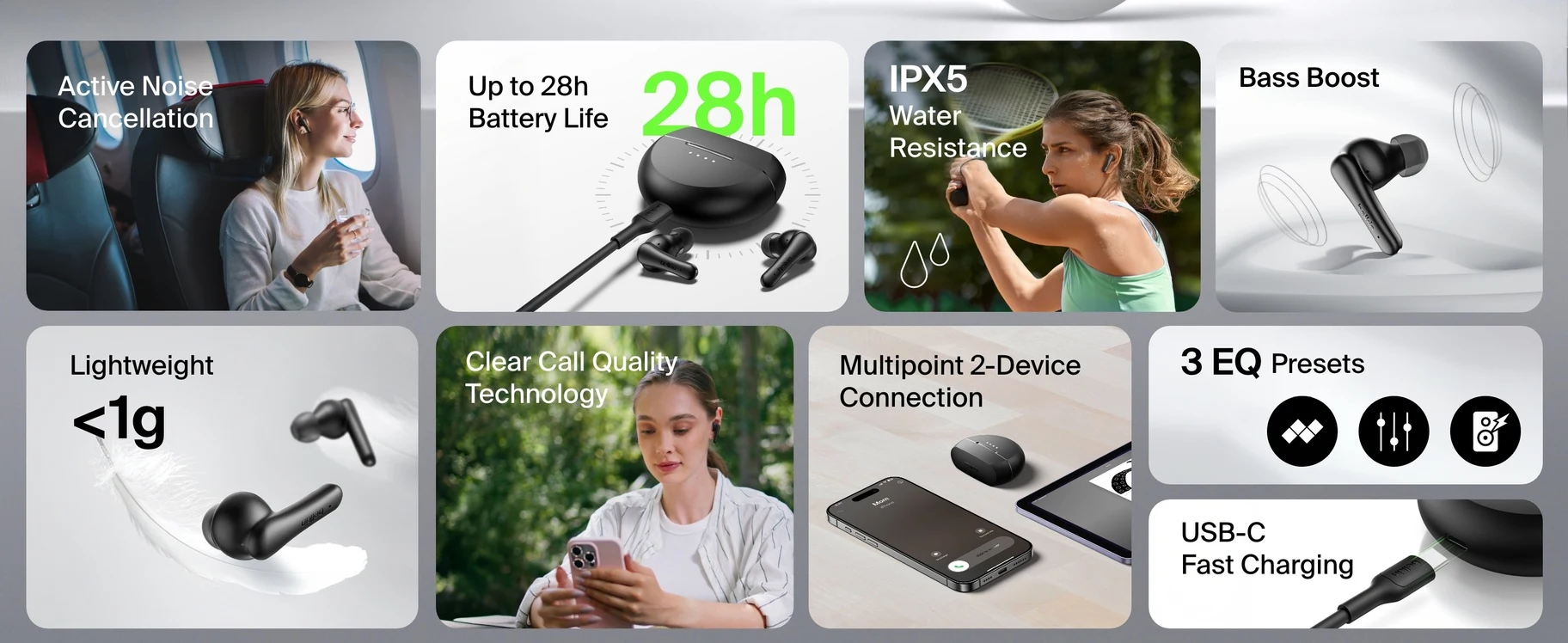 Belkin SoundForm Rhythm ANC True Wireless Earbuds Black