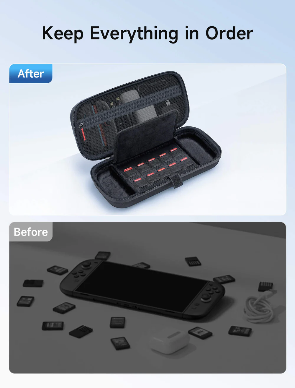 JSAUX MegaCarry Case for Switch 2 Black closing visual