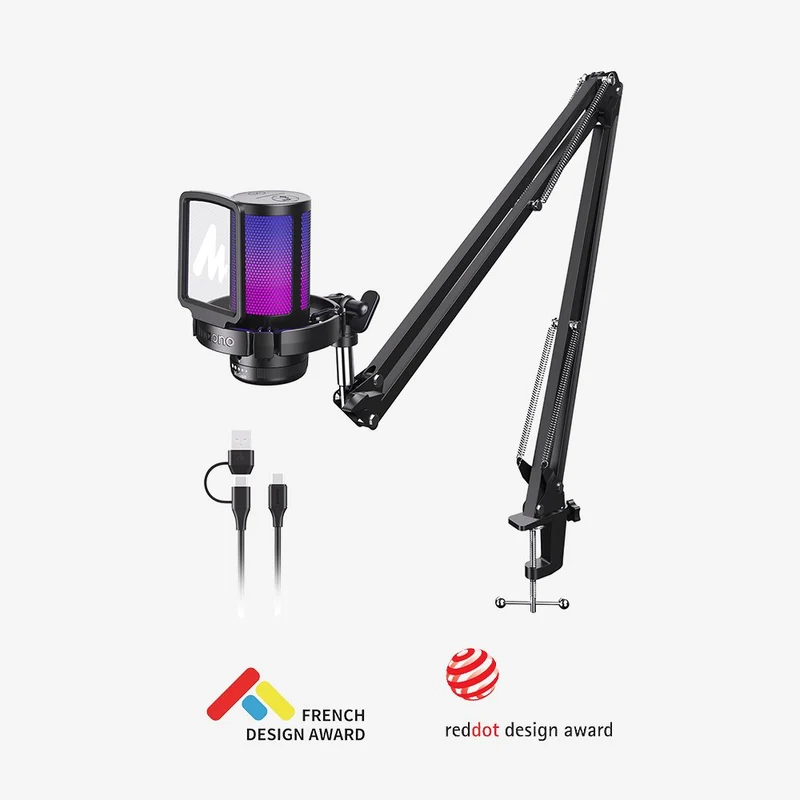 مايك كوندنسر ماونو DGM20S GamerWave مع Boom Arm أسود