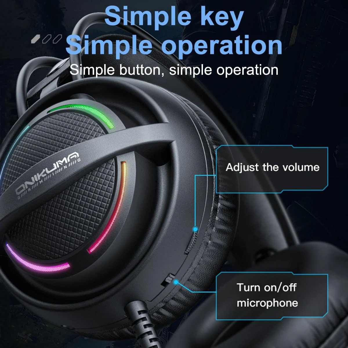 ONIKUMA X88 RGB Wired Gaming Headset - Black