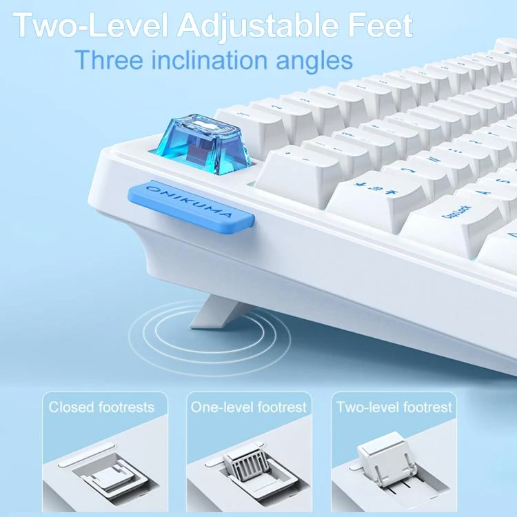 ONIKUMA MT706 Tri-Mode Gasket RGB Gaming Mechanical Keyboard - White