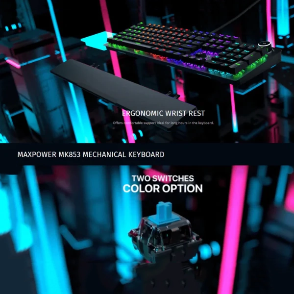 فانتك ماكس باور MK853 V2 – سلكي RGB (سويتش أزرق)